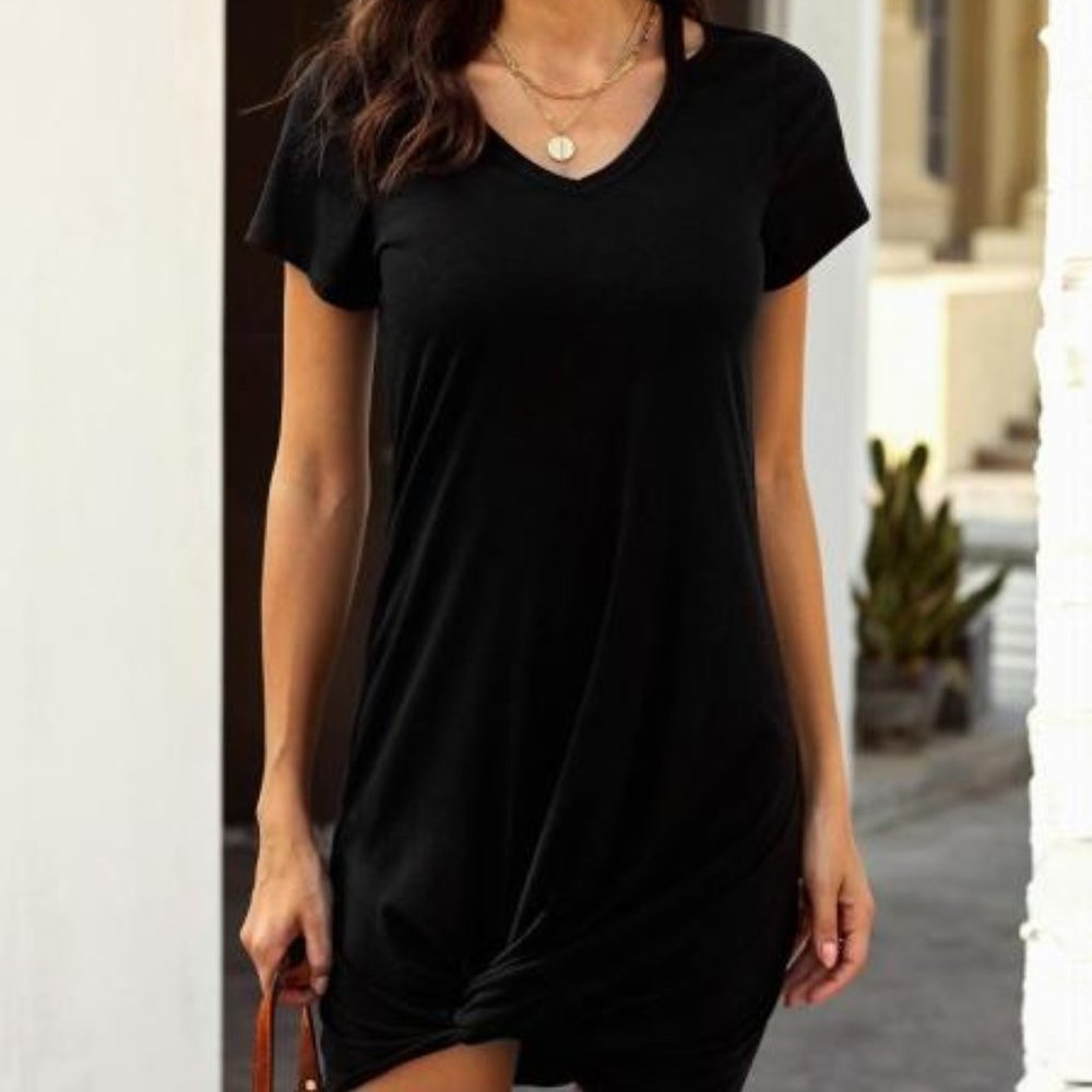 Clear Skies Jersey Twist T-Shirt Dress